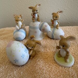 Vintage Set of Five Rabbits.